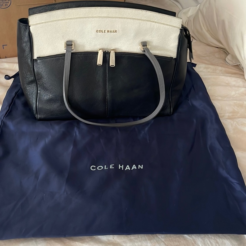 Black and white cole Haan purse